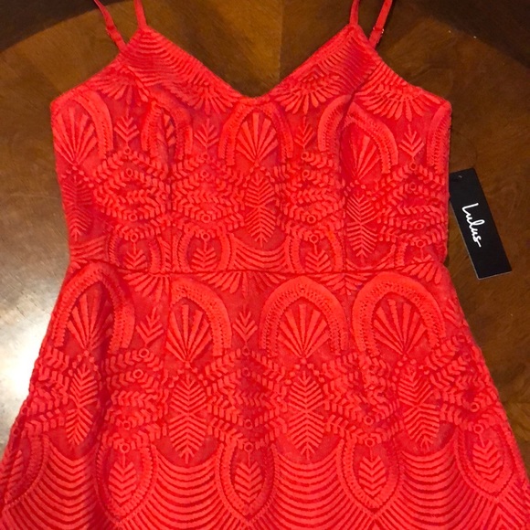 Lulu’s Shira Red Embroidered Sleeveless Dress XS NWT - Picture 5 of 10